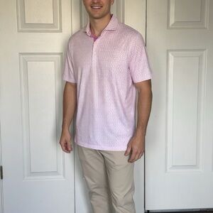 Men's Johnnie-O Pink Short-Sleeve Polo Shirt